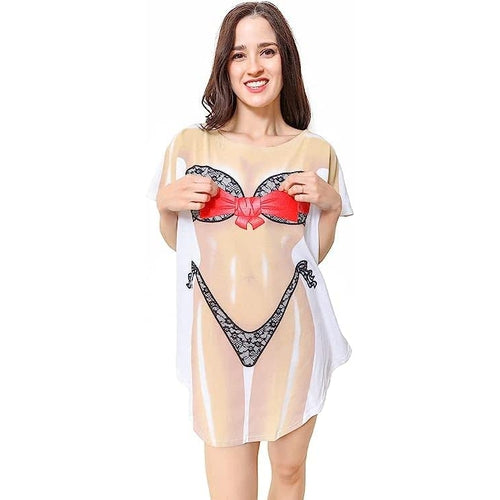 LA Imprints Fantasy Coverup Black Lace Bikini Body Coverup T-Shirt