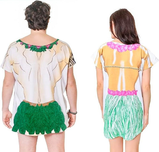 LA Imprints Fantasy Coverup Hula Couple's Bikini Bathing Suit Coverup T-Shirt