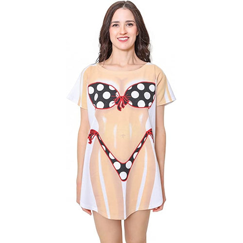 LA Imprints Fantasy Coverup Polka Dot Bikini Body Coverup T-Shirt