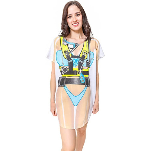 LA Imprints Fantasy Coverup Scuba Girl Bikini Body Coverup T-Shirt