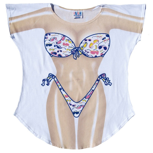 LA Imprints Fantasy Coverup Sunglasses Bikini Body Coverup T-Shirt