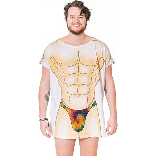 LA Imprints Fantasy Coverup Tie-Dye Thong Men's Bikini Body Coverup T-Shirt