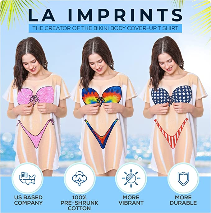 LA Imprints Fantasy Coverup Bride & Groom Couple's Bikini Bathing Suit Coverup T-Shirt