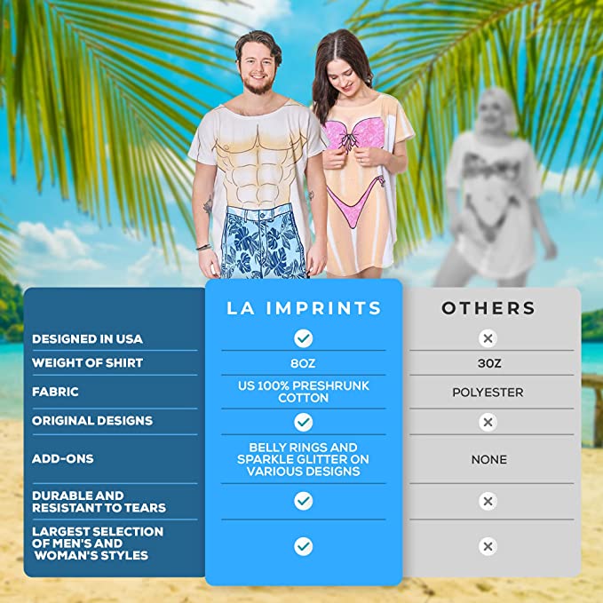 LA Imprints Fantasy Coverup Bride & Groom Couple's Bikini Bathing Suit Coverup T-Shirt