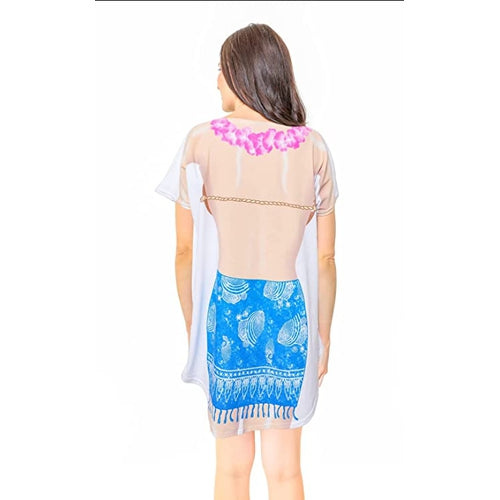 LA Imprints Fantasy Coverup Blue Sarong Bikini Body Coverup T-Shirt