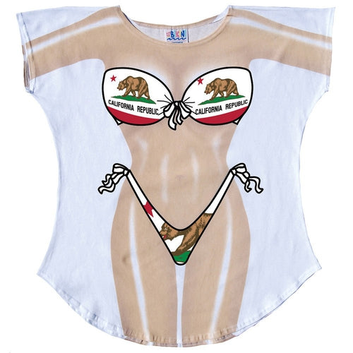 LA Imprints Fantasy Coverup California Republic Bikini Body Coverup T-Shirt