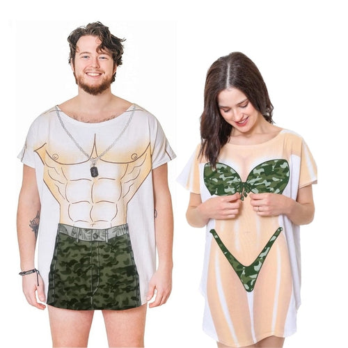 LA Imprints Fantasy Coverup Camo Couple's Bikini Bathing Suit Coverup T-Shirt