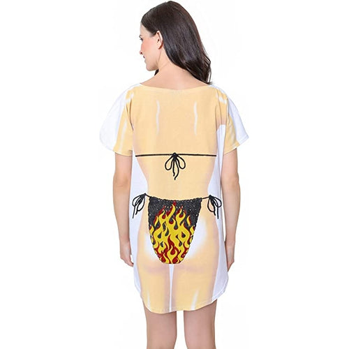 LA Imprints Fantasy Coverup Flames Bikini Body Coverup T Shirt