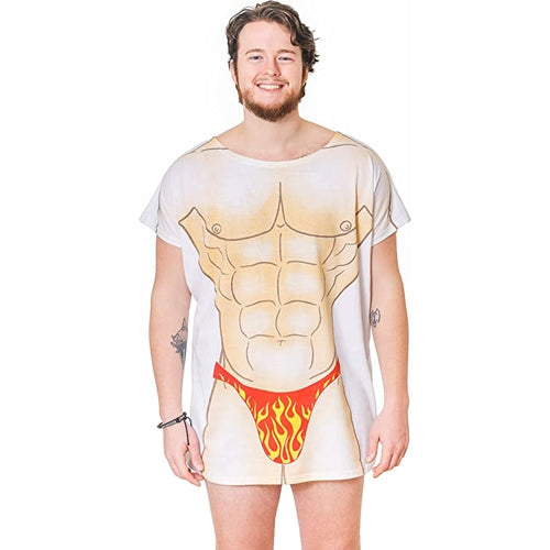 LA Imprints Fantasy Coverup Flames Thong Men's Bikini Body Coverup T-Shirt