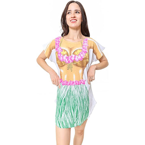 LA Imprints Fantasy Coverup Hula Girl Bikini Body Coverup T-Shirt
