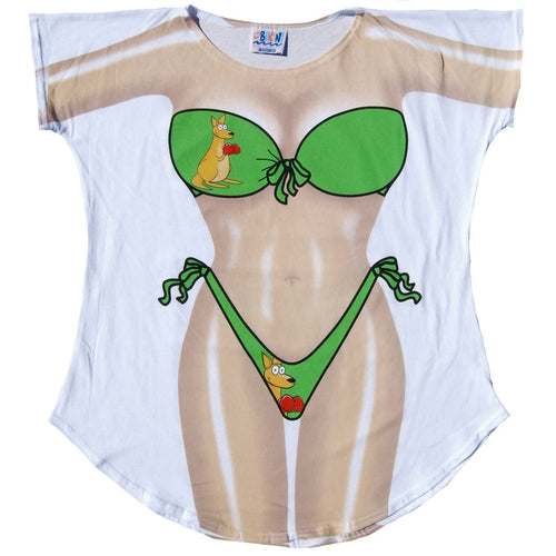 LA Imprints Fantasy Coverup Kangaroo Bikini Body Coverup T-Shirt