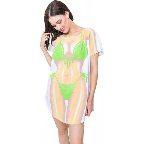 LA Imprints Fantasy Coverup Lime Macrame Bikini Body Coverup T-Shirt