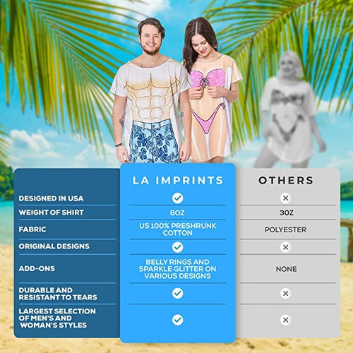 LA Imprints Fantasy Coverup Men's Hula Guy Bikini Body Coverup T-Shirt