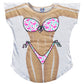 LA Imprints Fantasy Coverup Pink Flamingo Bikini Body Coverup T-Shirt