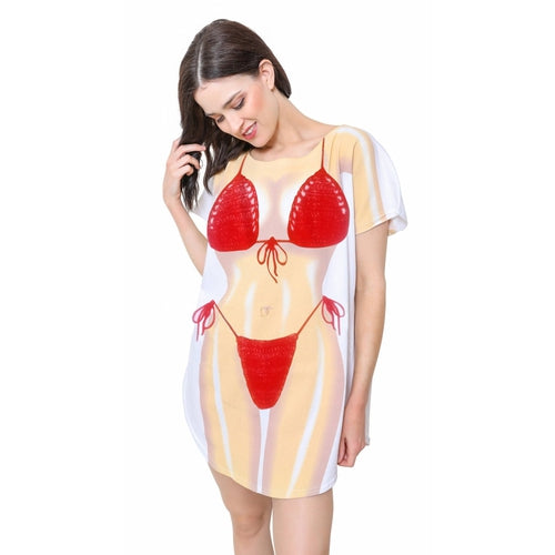 LA Imprints Fantasy Coverup Red Macrame Tramp Stamp Bikini Body Coverup T-Shirt