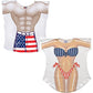 LA Imprints Fantasy Coverup Stars & Stripes Couple's Bikini Bathing Suit Coverup T-Shirts