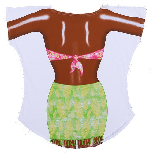 LA Imprints Fantasy Coverup Tan Tropical Girl Bikini Body Coverup T-Shirt