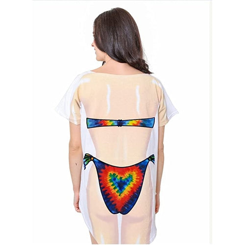 LA Imprints Fantasy Coverup Tie-Dye Bikini Body Coverup T-Shirt