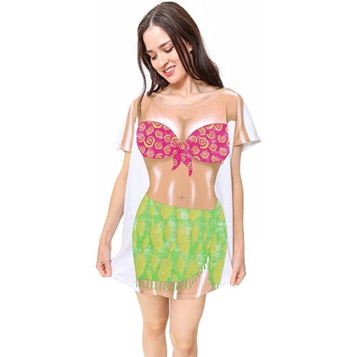 LA Imprints Fantasy Coverup Tropical Girl Bikini Body Coverup T-Shirt